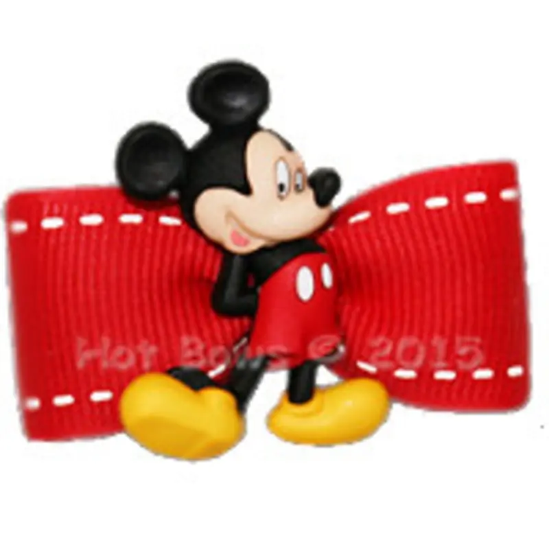 Dog Bow Barrette  - Classic Mickey Bands