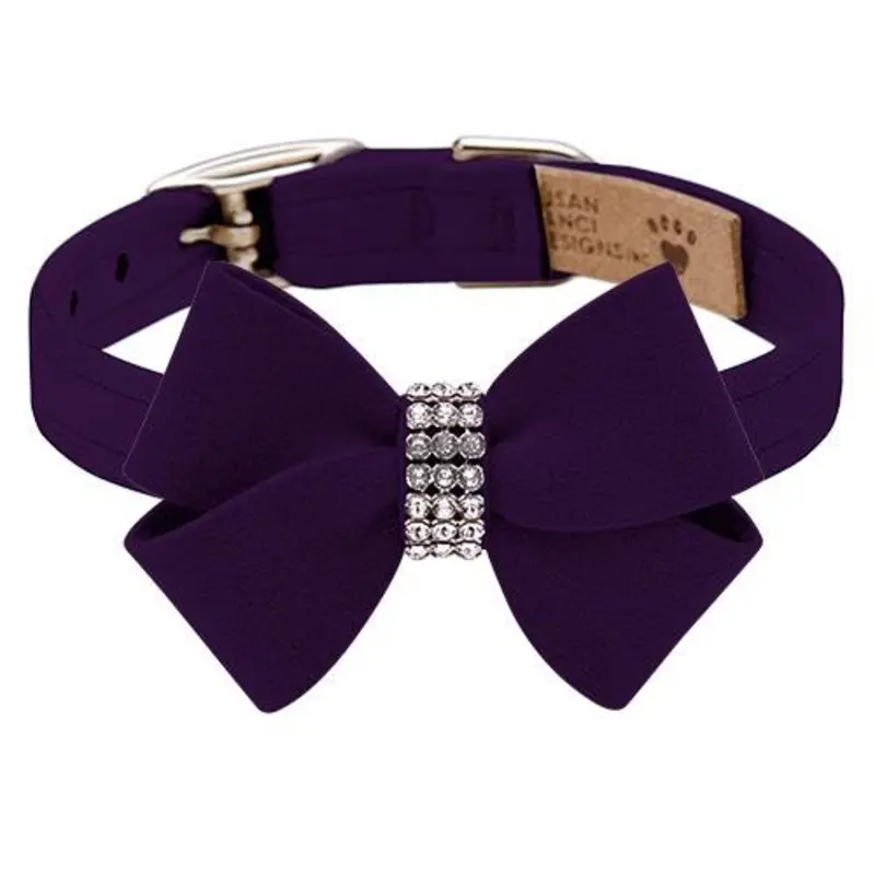 Custom - Amethyst Nouveau Bow Dog Collar - Add Giltmore or Stardust Teacup   5 -6.5" neck