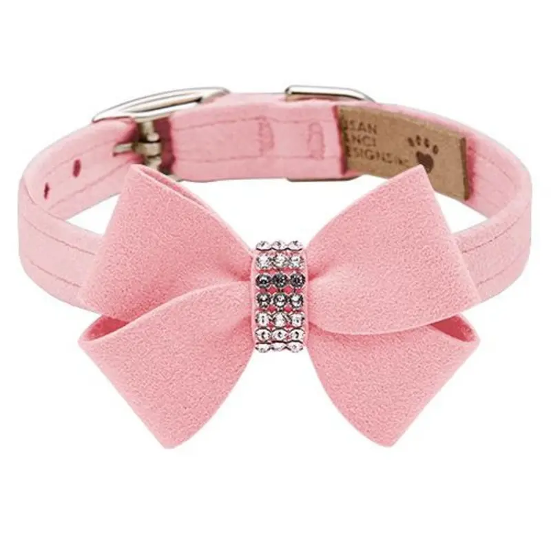 Custom - Puppy Pink Nouveau Bow Dog Collar - Add Giltmore or Stardust Teacup   5 -6.5" neck