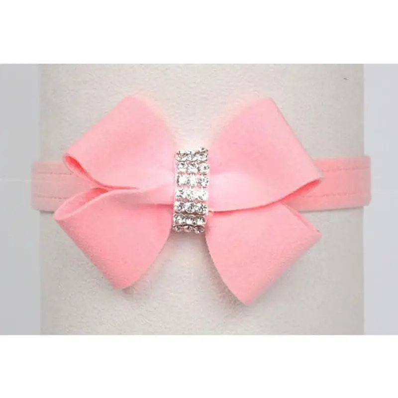 Puppy Pink Nouveau Bow Dog Collar by Susan Lanci - In Stock X-Small   7 - 8.5" neck