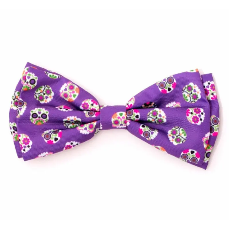 Skeleton Purple Pet Dog Bow Tie Small