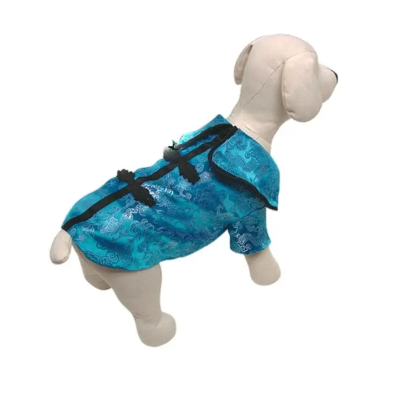 Chinese Royal Empress Satin Dog Jacket - Blue XS