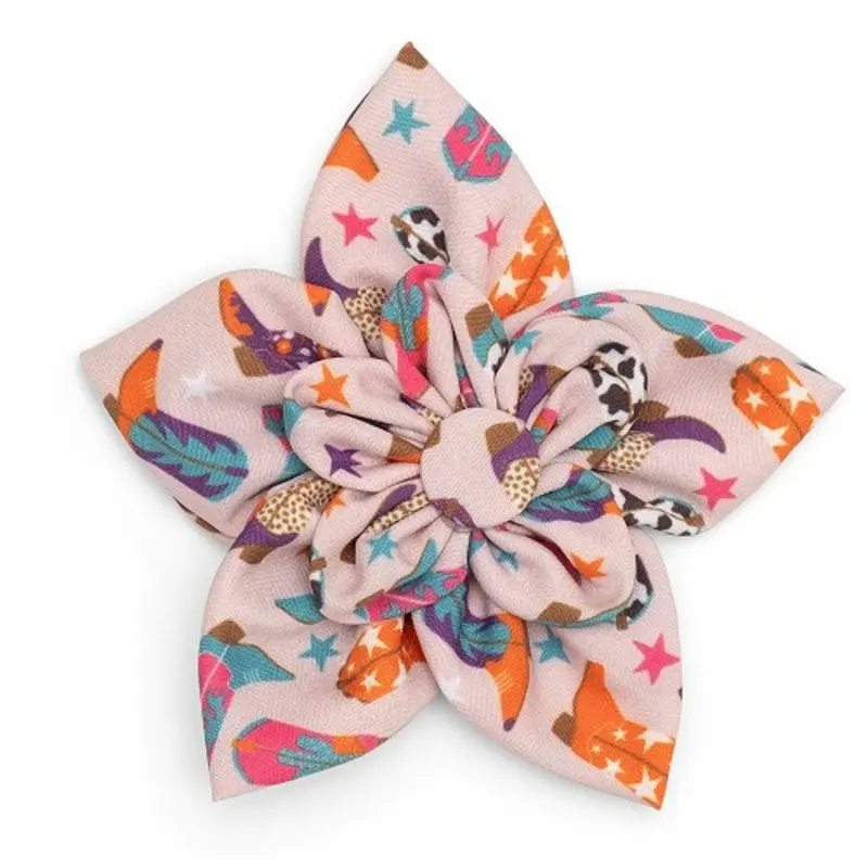 Wild Wild West Pet Dog Collar Flower Small