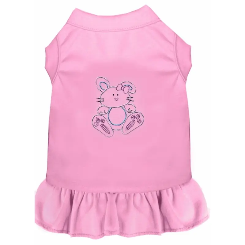 Easter Bunny Rhinestone Dog Dress -7 Colors