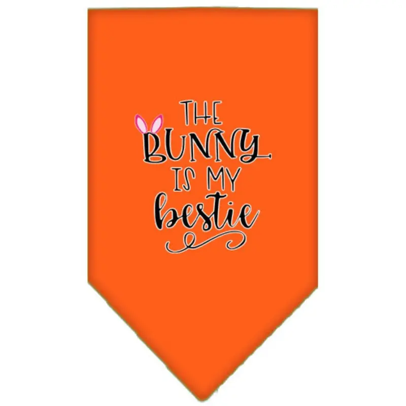 The Bunny is My Bestie Tie-on Pet Dog Bandana Small  - 14" x 14" square