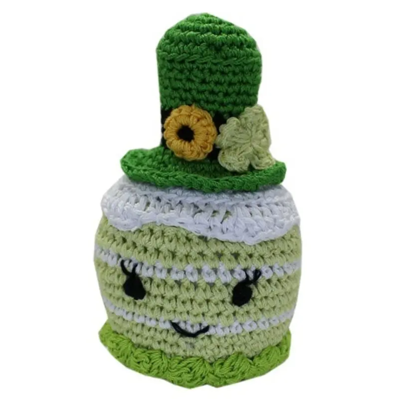 Knit Knacks Lucky Lady Leprechaun Cupcake Organic Cotton Dog Toy One Size