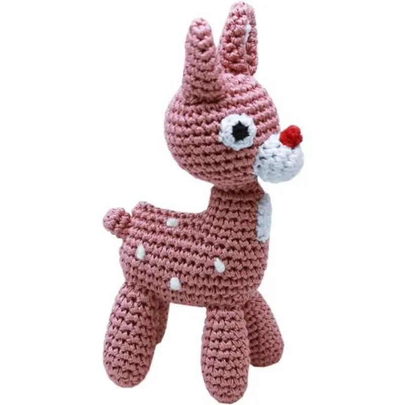 Knit Knacks Rudy The Reindeer Organic Cotton Small Dog Toy One Size