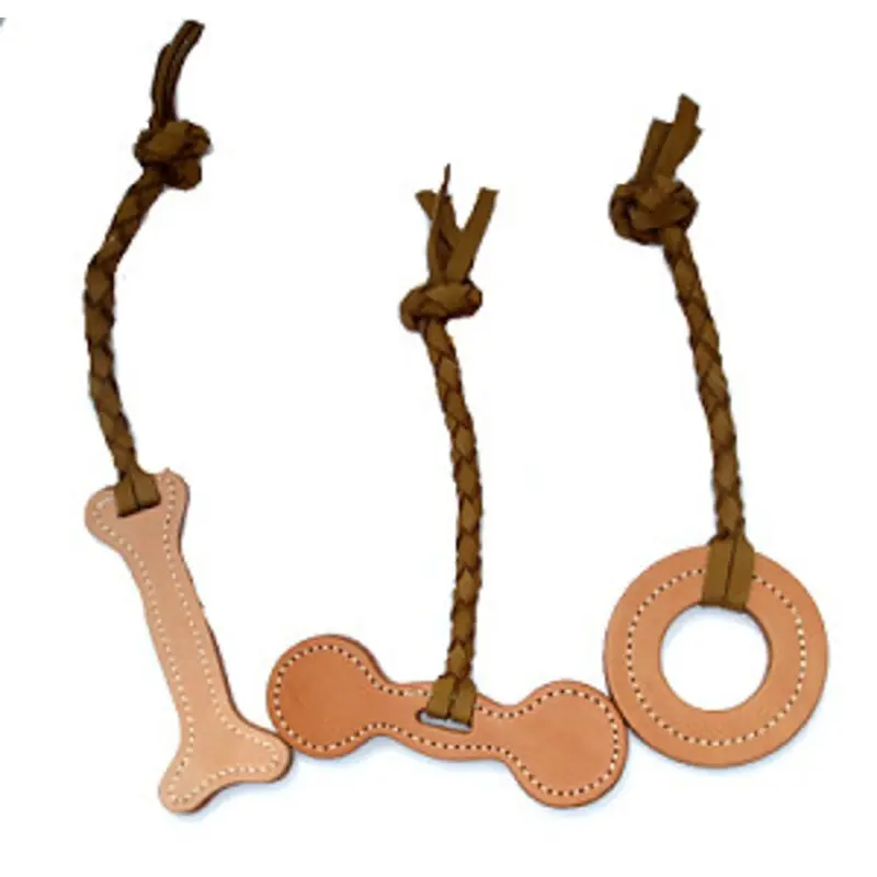 Leather Tug Toys for Dogs Bone