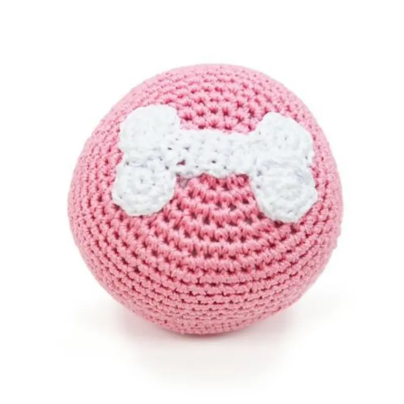 Pink Bone Ball PAWer Squeaker Dog Toy One Size