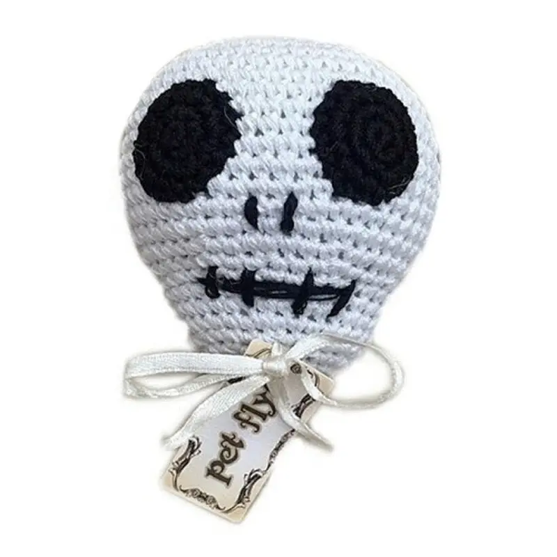 Skully the skull Organic Cotton Crocheted Dog Toys One Size