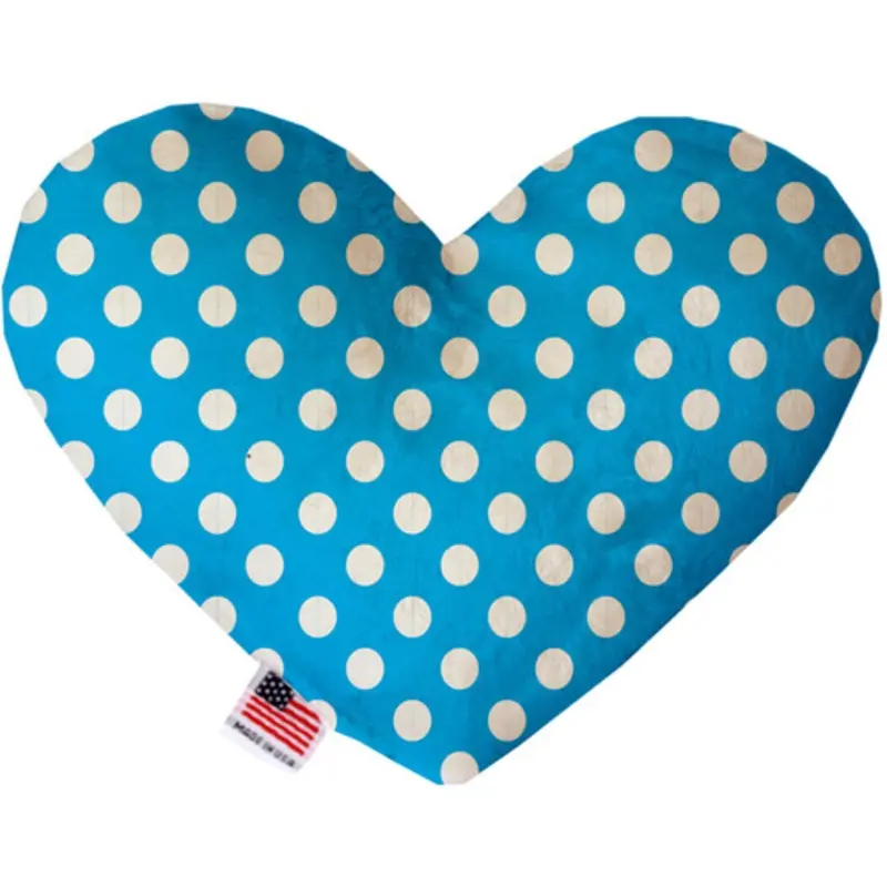 Aqua Blue Swiss Dots Bone or Heart Dog Toy, More Sizes