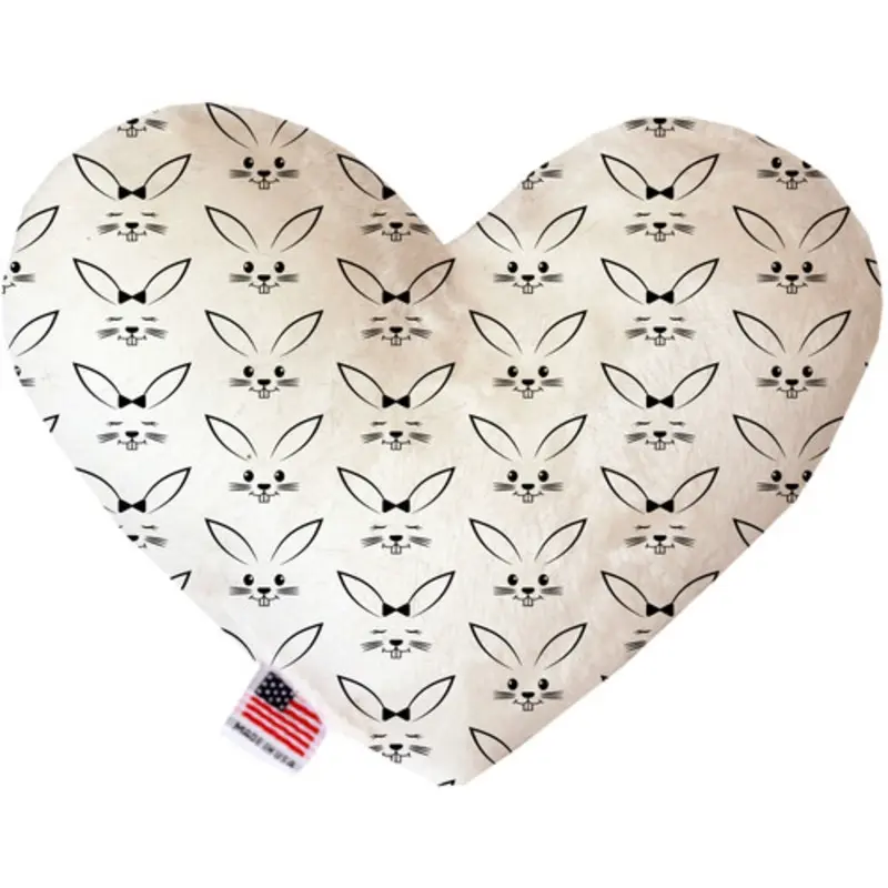 Bunny Face Bone or Heart Dog Toy, More Sizes