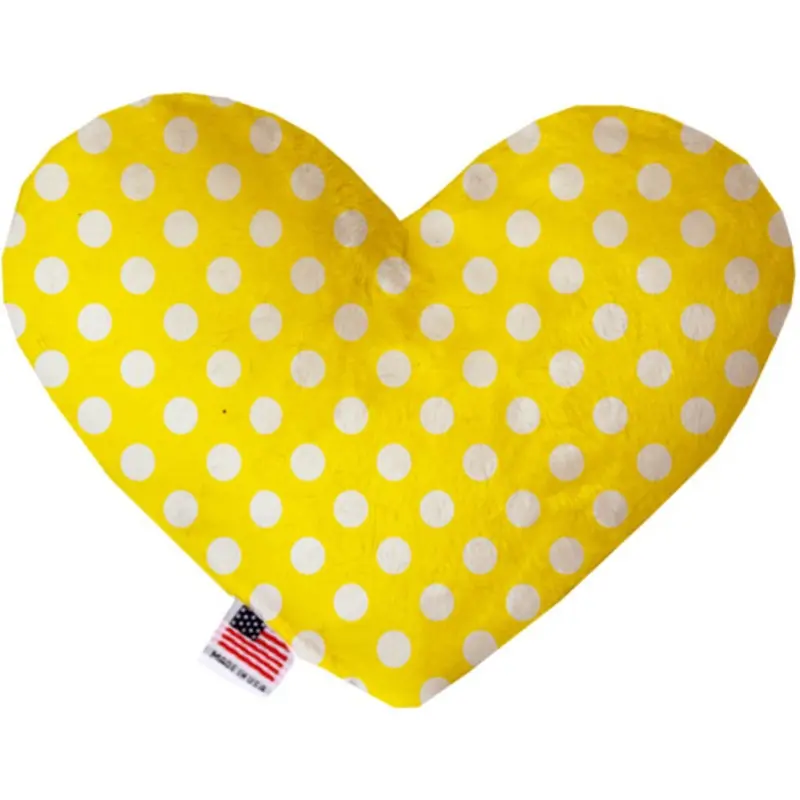 Sunny Yellow Swiss Dots Bone or Heart Dog Toy, More Sizes