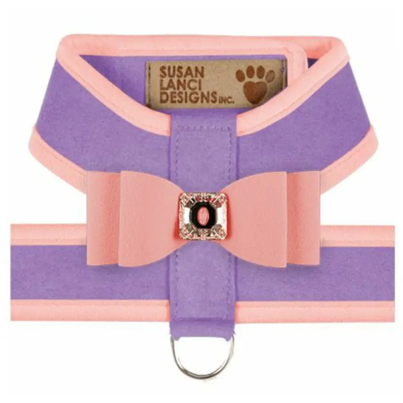 Big Bow Tinkie Harnesses - French Lavender / Puppy Pink Trim & Bow