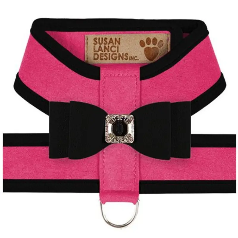 Big Bow Tinkie Harnesses - Pink Sapphire / Black Trim & Bow