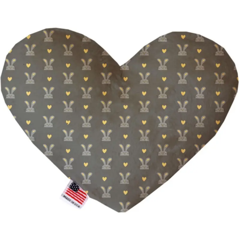 Gray Bunnies Canvas Heart Dog Toy, 2 Sizes