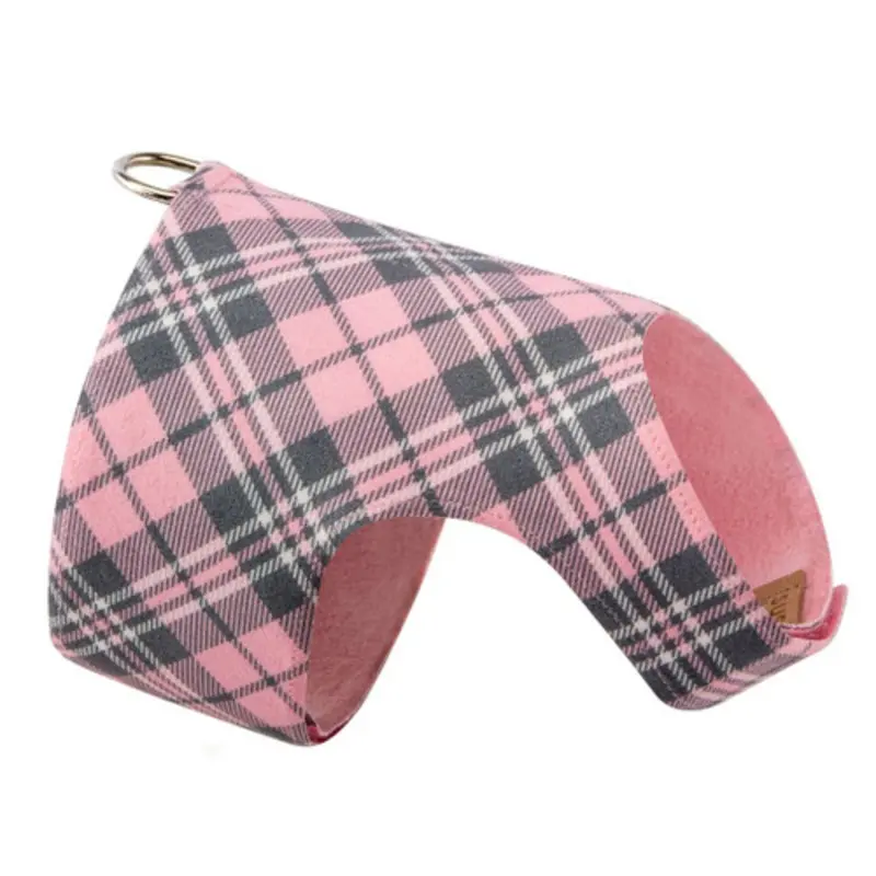 Scotty Bailey Harness Puppy Pink Plaid Not Now