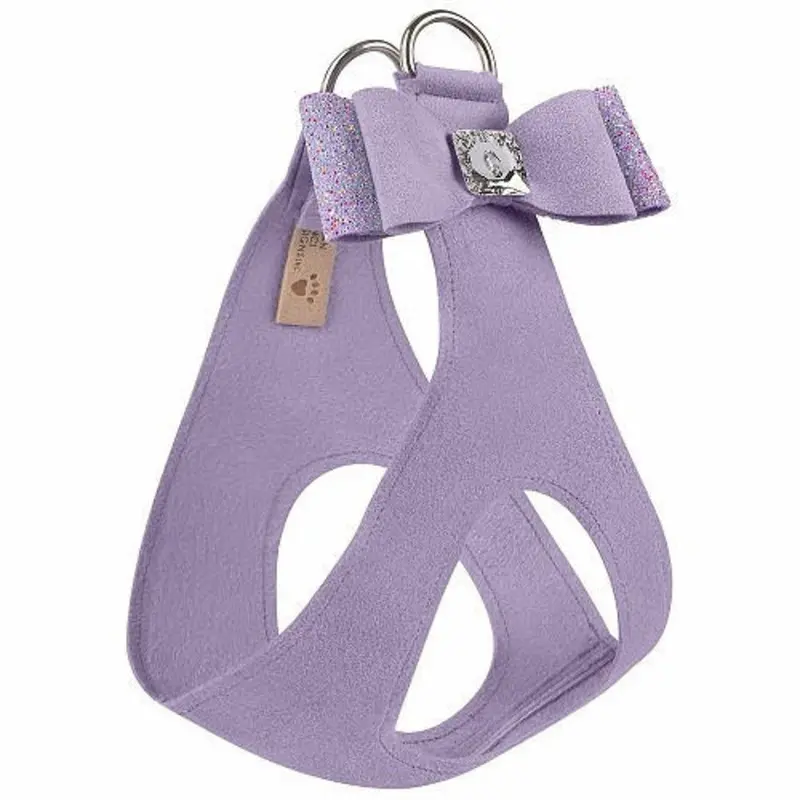 French Lavender Aurora Borealis Crystal Stellar Big Bow Dog Step In Harness