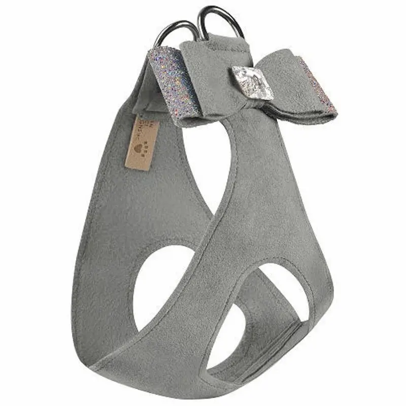 Platinum Aurora Borealis Crystal Stellar Big Bow Dog Step In Harness