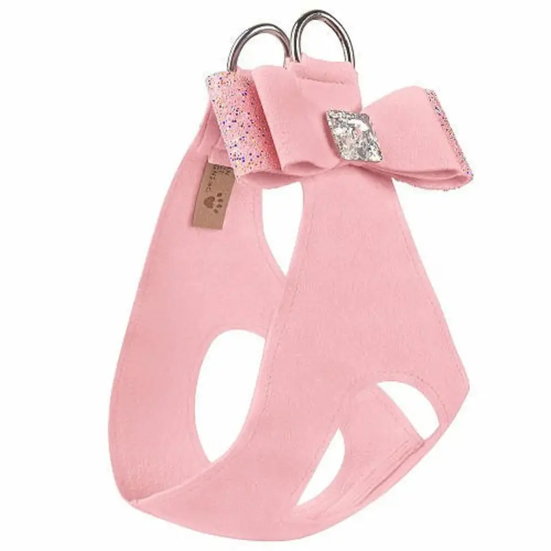Puppy Pink Aurora Borealis Crystal Stellar Big Bow Dog Step In Harness