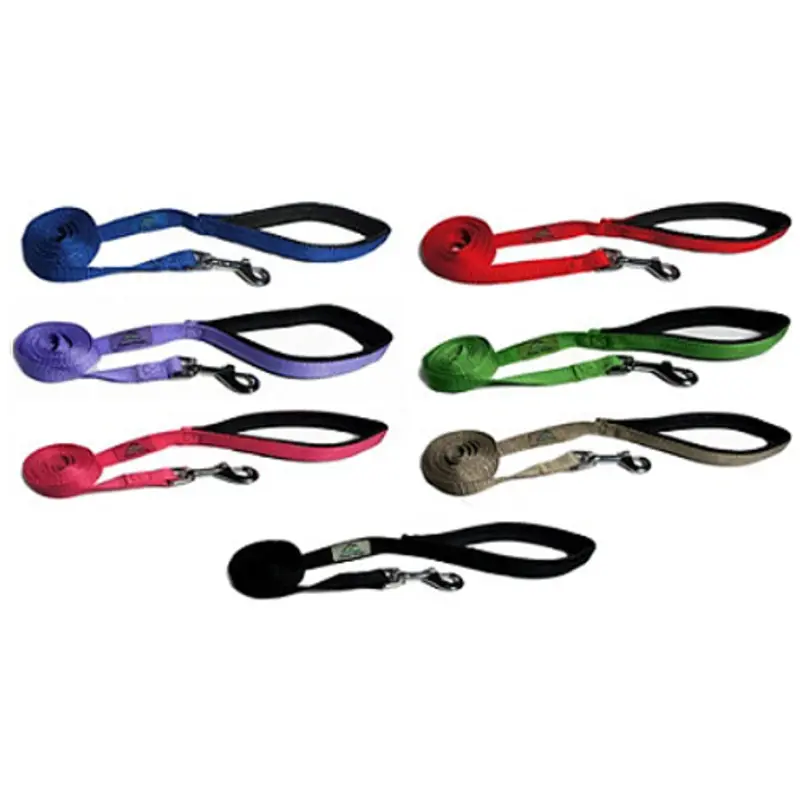 American River Cushion Grip Nylon Dog Leashes Red, 5/8 inch wide x 5 feet long