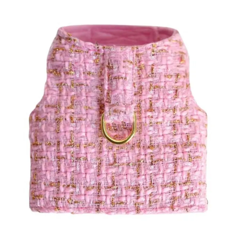 Chantel Tweed Dog Harness - Bubblegum Pink XS