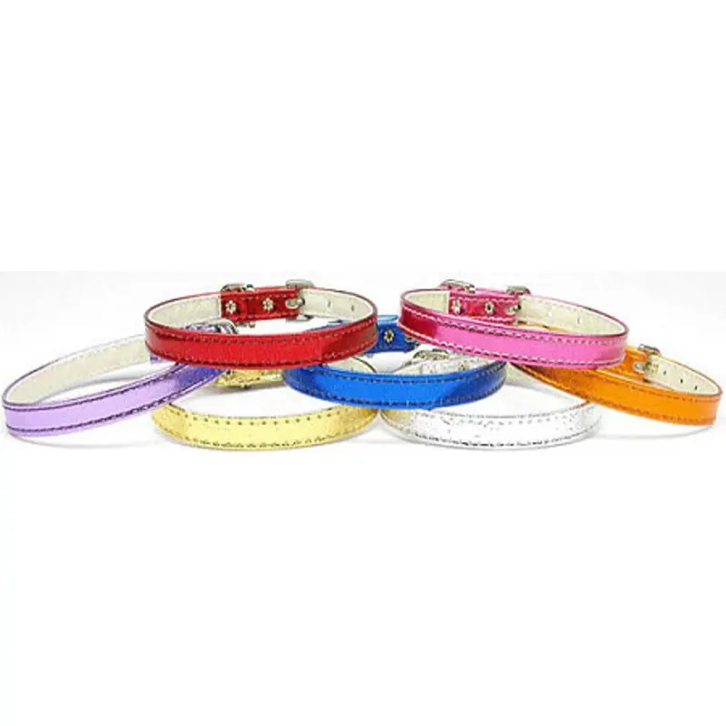 Dog Collar - Metallic 3/8" Plain Collar