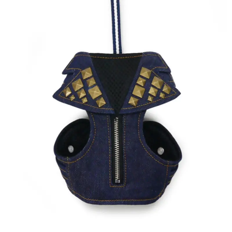 EasyGO Studded Denim Dog Harness XXS