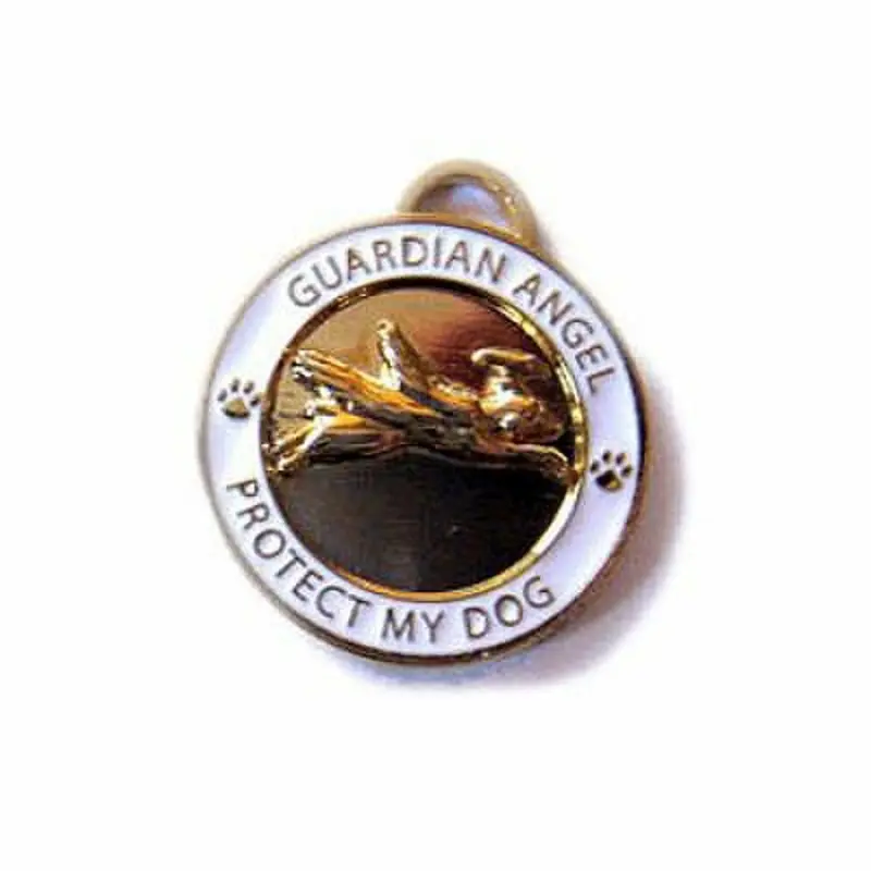 Gold Guardian Angel Dog Charm Pet Dog or Cat ID Tag One Size