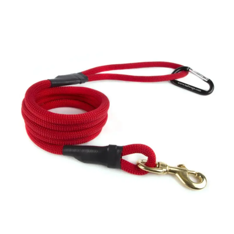 Mountain Rope Leash - Red 6 ft - 72" x 1/2"
