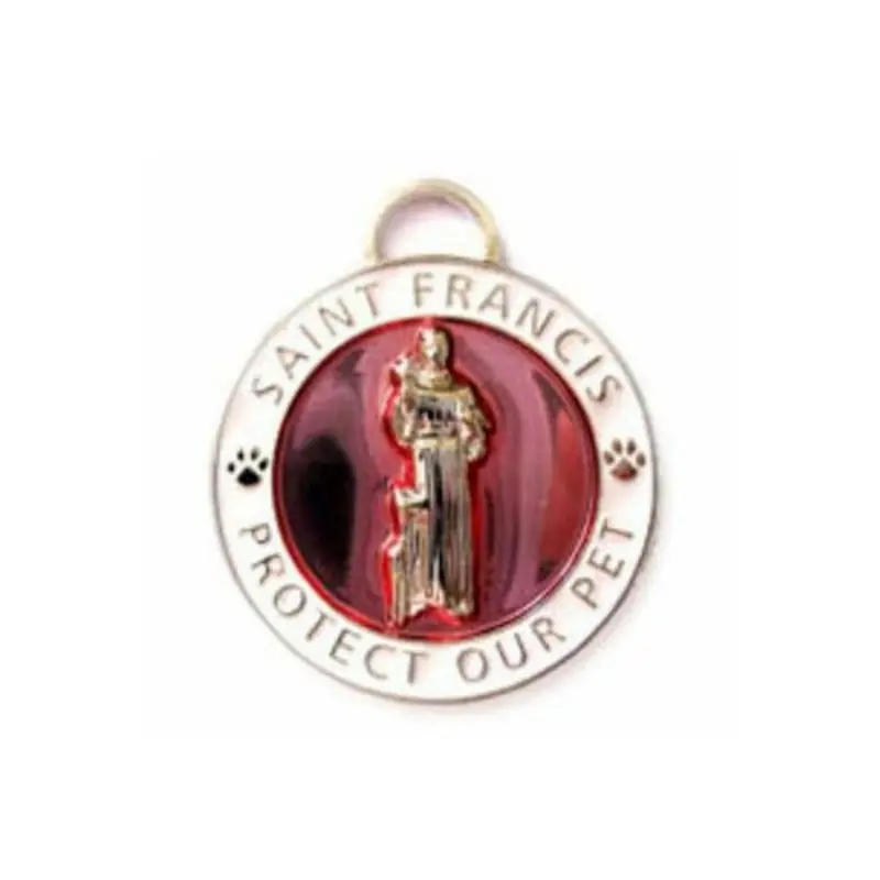 Pink St. Francis Medallion Pet Dog Dog ID Tag Small