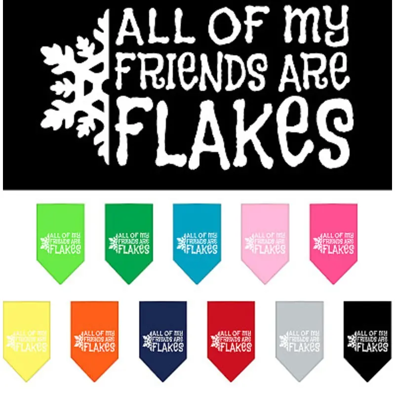 Christmas Holiday Dog Bandana - All My Friends Are Flakes Small