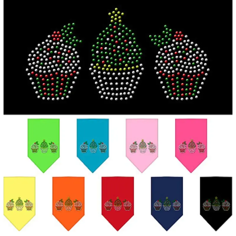 Christmas Holiday Dog Bandana - Christmas Cupcakes Small