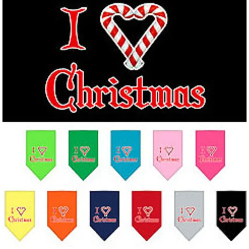 Christmas Holiday Dog Bandana - I Heart Christmas Small