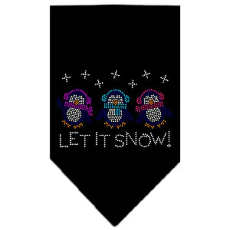 Christmas Holiday Dog Bandana - Let It Snow Penguins Small