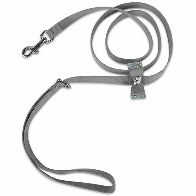 Platinum Aurora Borealis Crystal Stellar Big Bow Leash