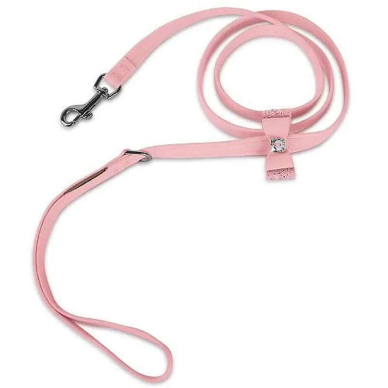 Puppy Pink Aurora Borealis Crystal Stellar Big Bow Leash