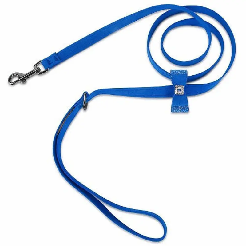 Royal Blue Aurora Borealis Crystal Stellar Big Bow Leash