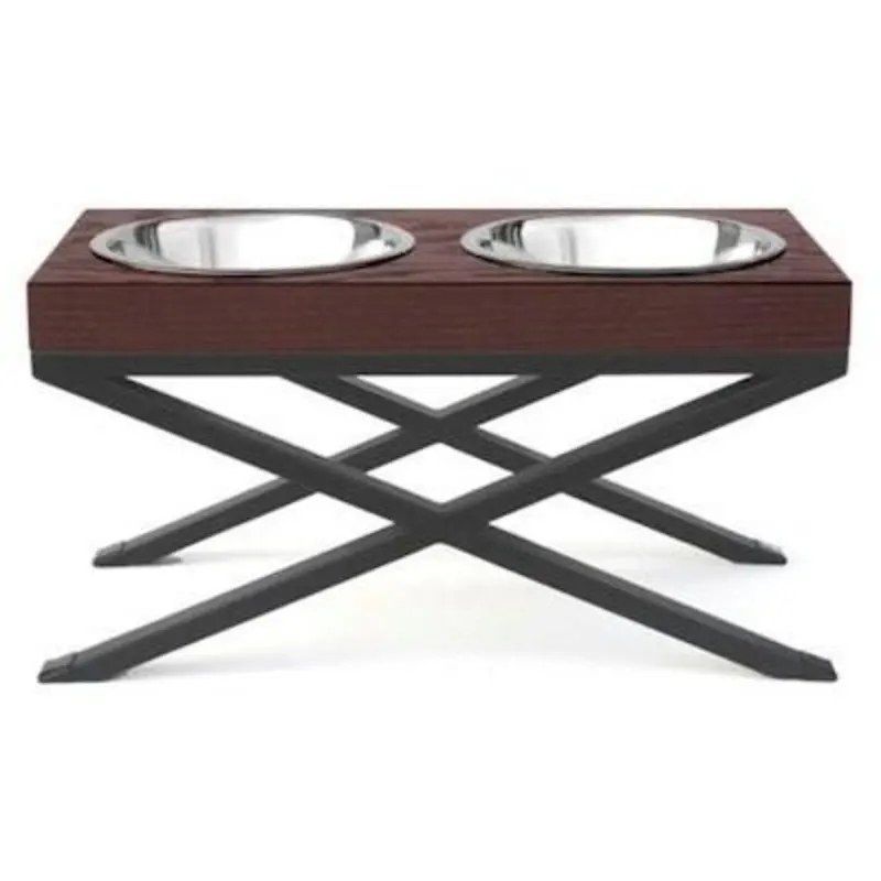 Woodsman Double Raised Dog Bowl - Large