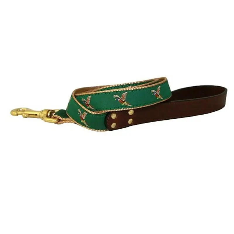 American Traditions Dog Leash - Pheasants 1" x 4 ft