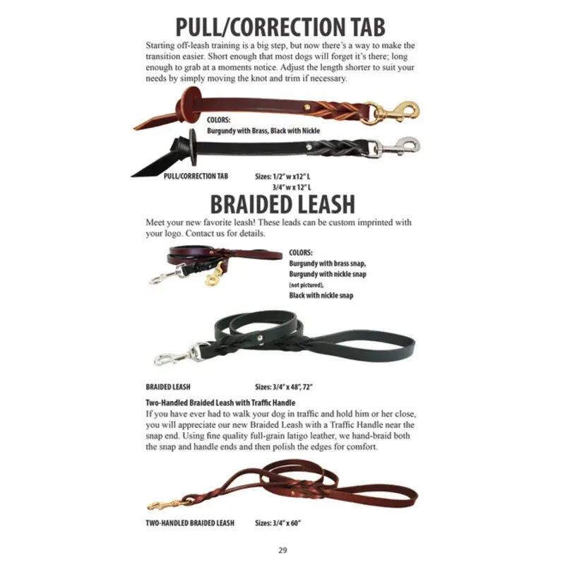 Braided Leather Dog Leashes 2