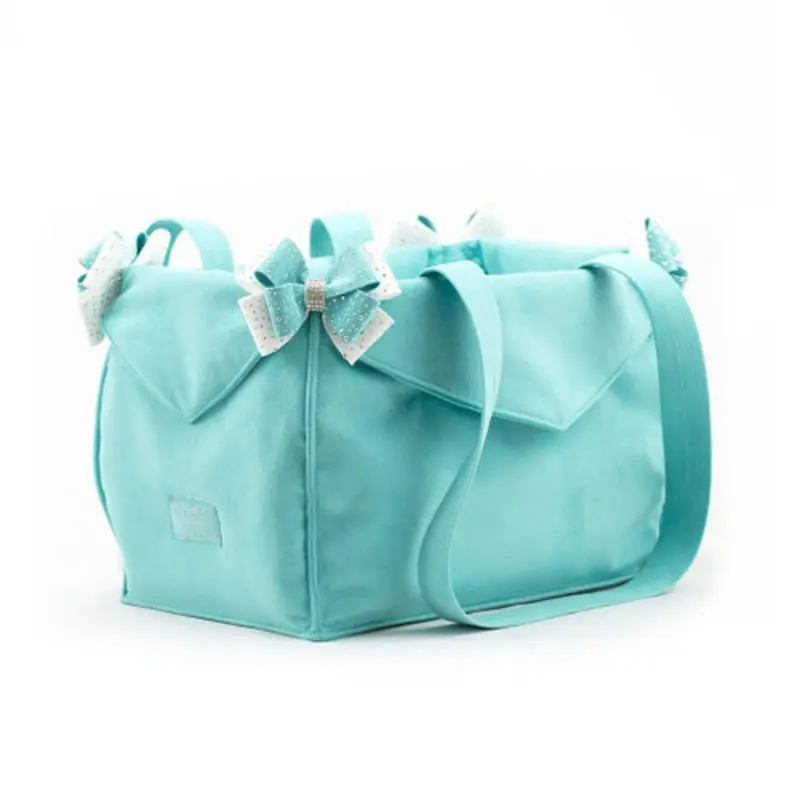 Custom Bimini Blue Nouveau Bow with Stardust  Luxury Dog Carrier