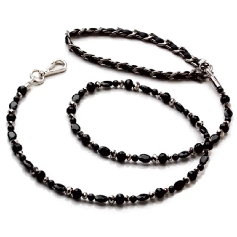 FabuLeash The 5th Avenue Collection Dog Leash, Jet Black One Size