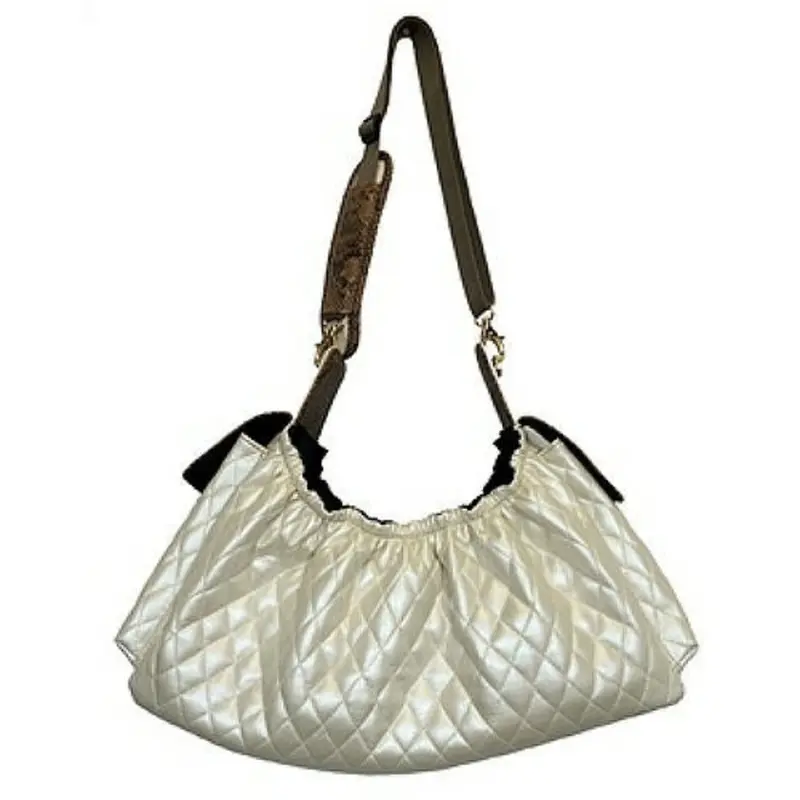 Gigi Sling - Ivory Quilted Pet Dog Carrier One Size Only
