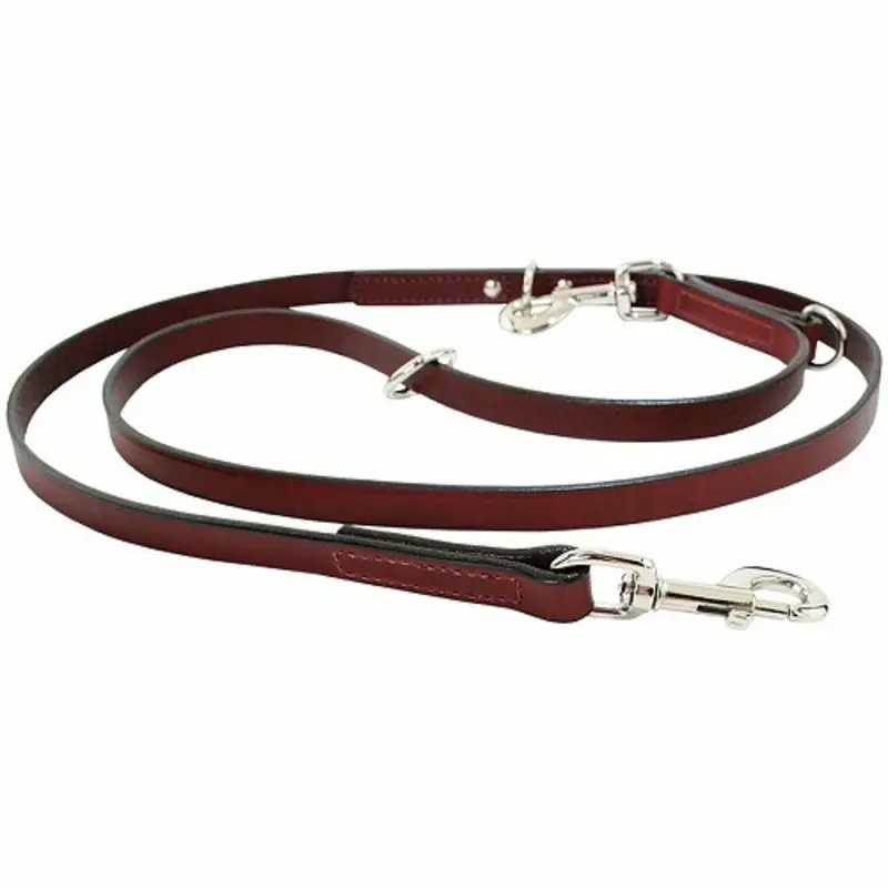 Leather Multi-Function Leashes - 6 in 1! Black, 3/4 x 72