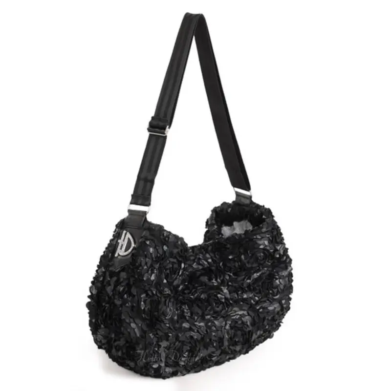 Victorian Luxury Pet Dog Messenger Sling - Black