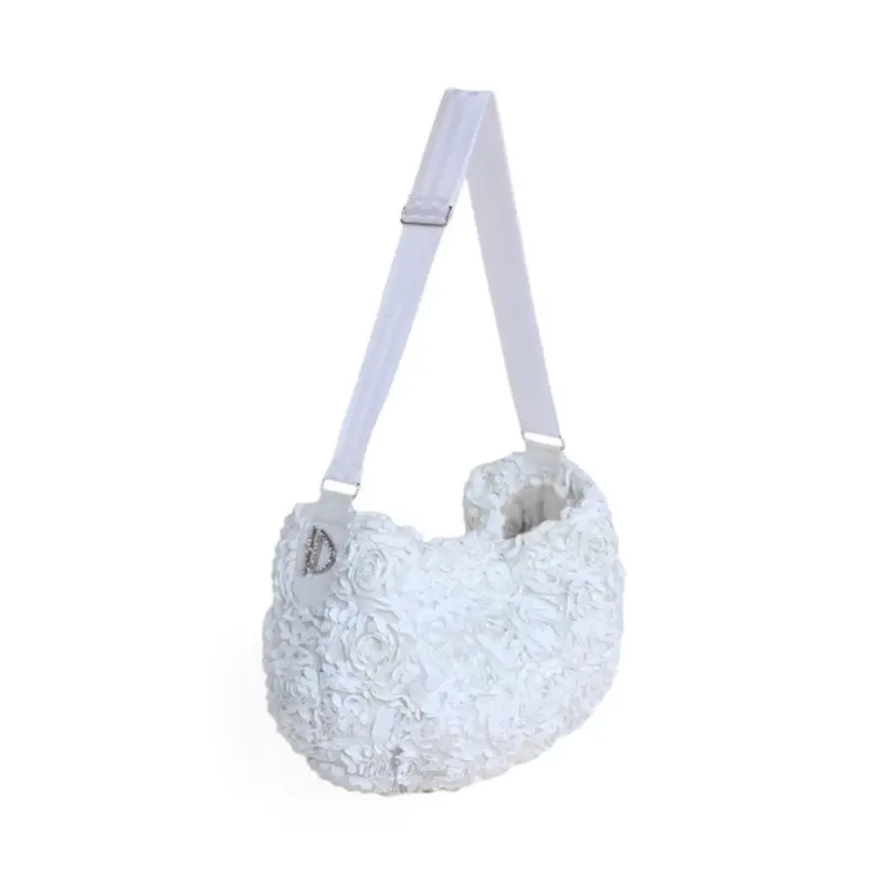 Victorian Luxury Pet Dog Messenger Sling - White