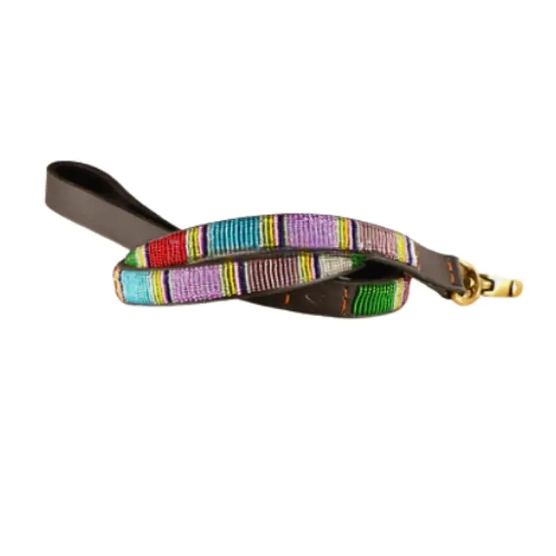 Bijou African Beaded Dog Leash Yes Please, 4 ft x 1/2