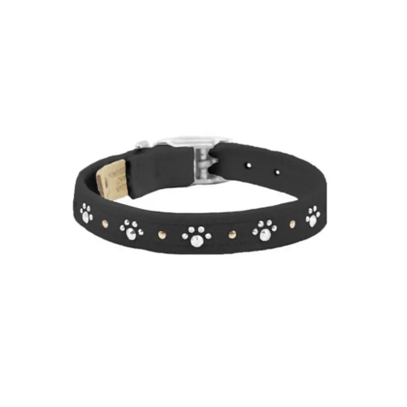 Crystal Paws Dog Collars - Black Small   9 - 10.5" neck