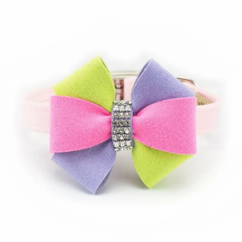 Madison Bow Dog Collar & optional Leash Non Returnable - Ships in 12 -17 Business days
